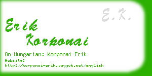 erik korponai business card